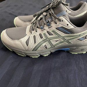 Asics Grey & Teal Womens Size 10 Sneakers